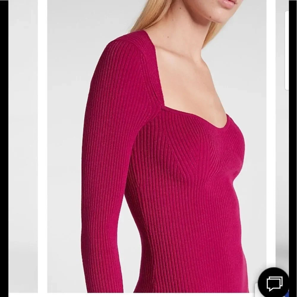 Express sweetheart neckline sweater dress - Picture 6 of 7